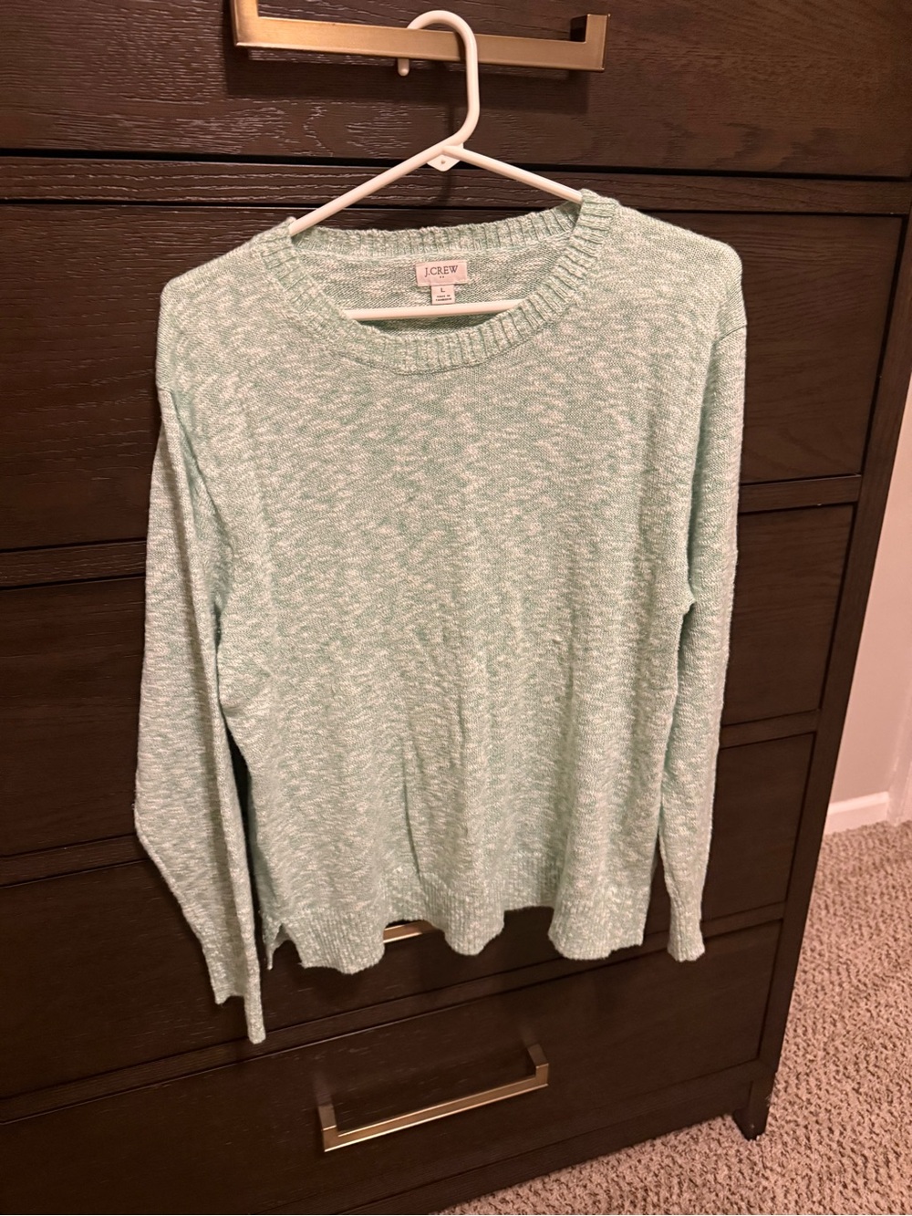 J. Crew Heathered Mint Crewneck Sweater